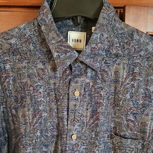 Men's Blue Patterned Shirt